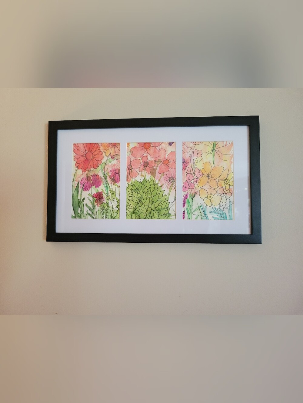 'Sweet Summertime'" Framed ORIGINAL ARTWORK 9in X 15in